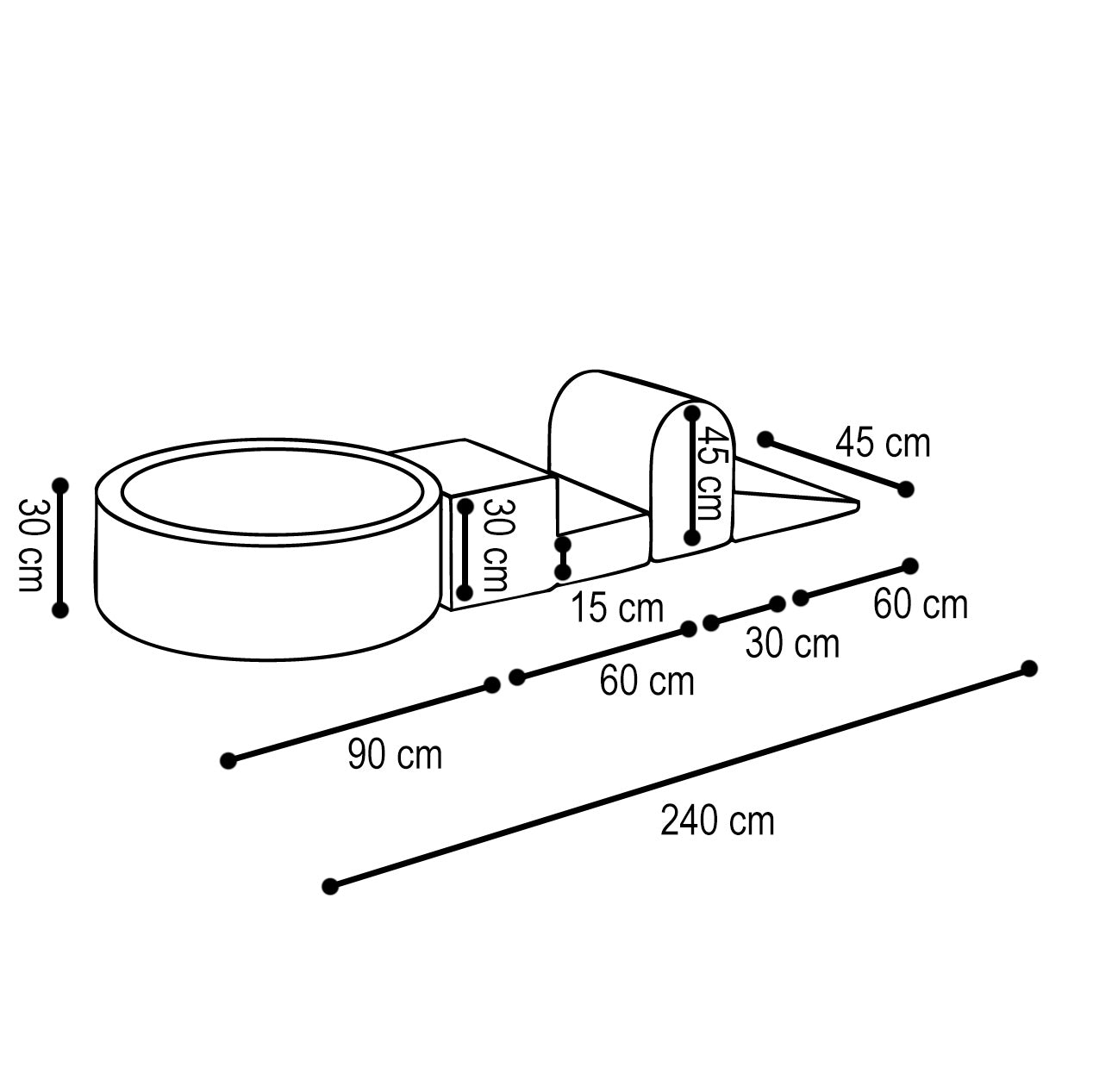 Premium Minkštas Žaidimų Aikštelės Rinkinys PLUSH NEST su Sausu Baseinu ir 200 Kamuoliukų, Smėlio Spalvos – vaizdas 6