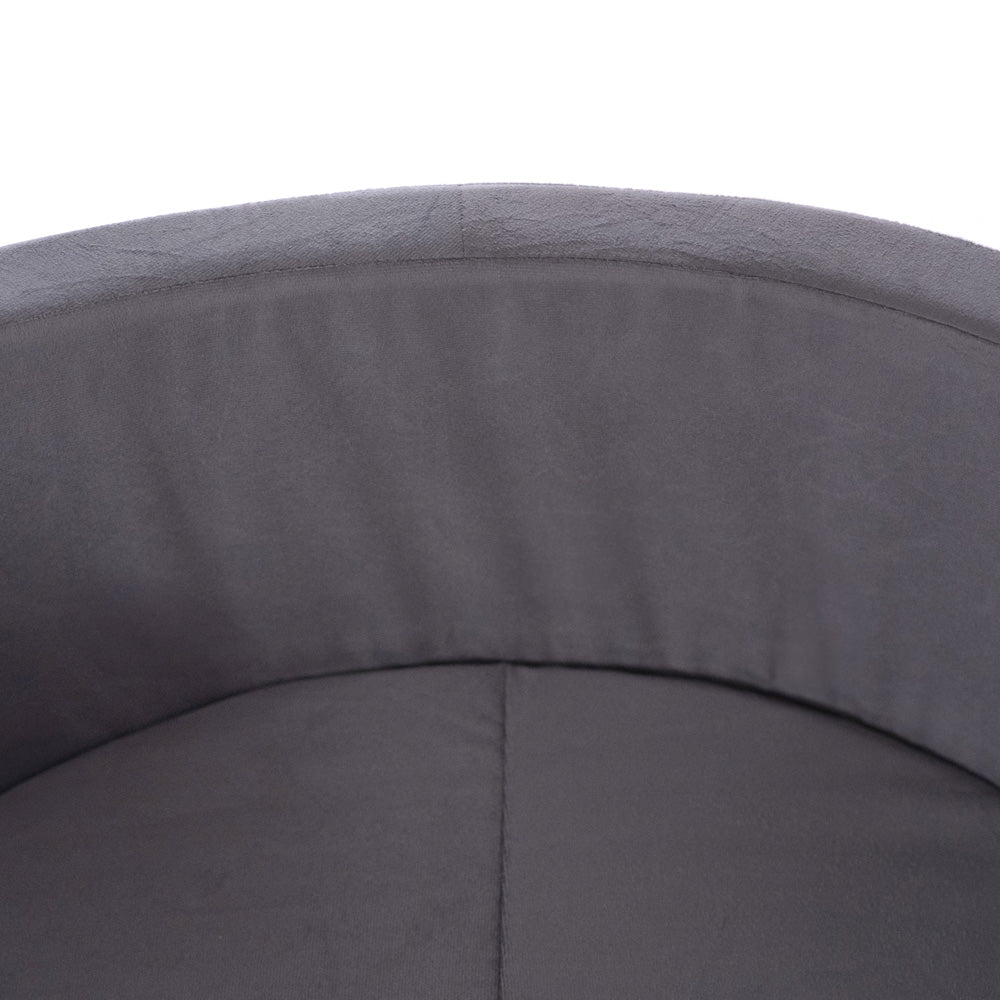 Aksominis Sausas Baseinas PLUSH NEST, pilkas, su baltais kamuoliukais – vaizdas 2