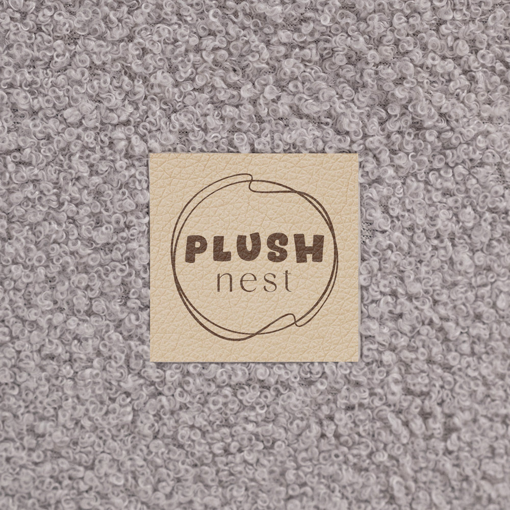 Pilkas pliušinis baseinas, Avytės tekstūra, su kamuoliukais, 90x30 cm – vaizdas 2