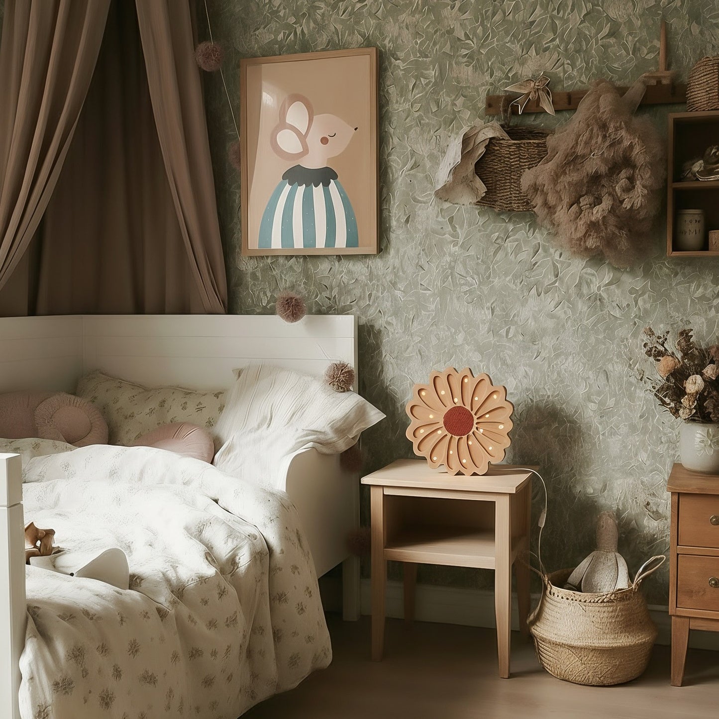 Medinė lempa Gėlė – vaizdas 5