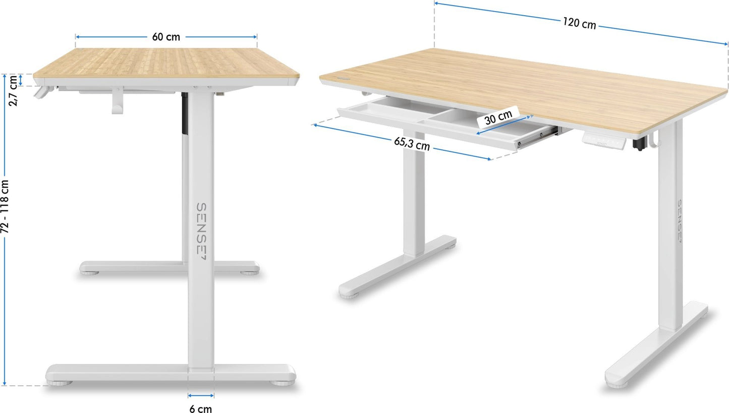 Elektrinis stalas su bambukiniu stalviršiu NEWAI 120x60 cm – nuotrauka 9