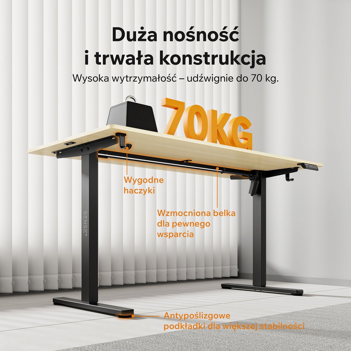 Nojo Light stalas, juoda/pušis - valdymo pultelis