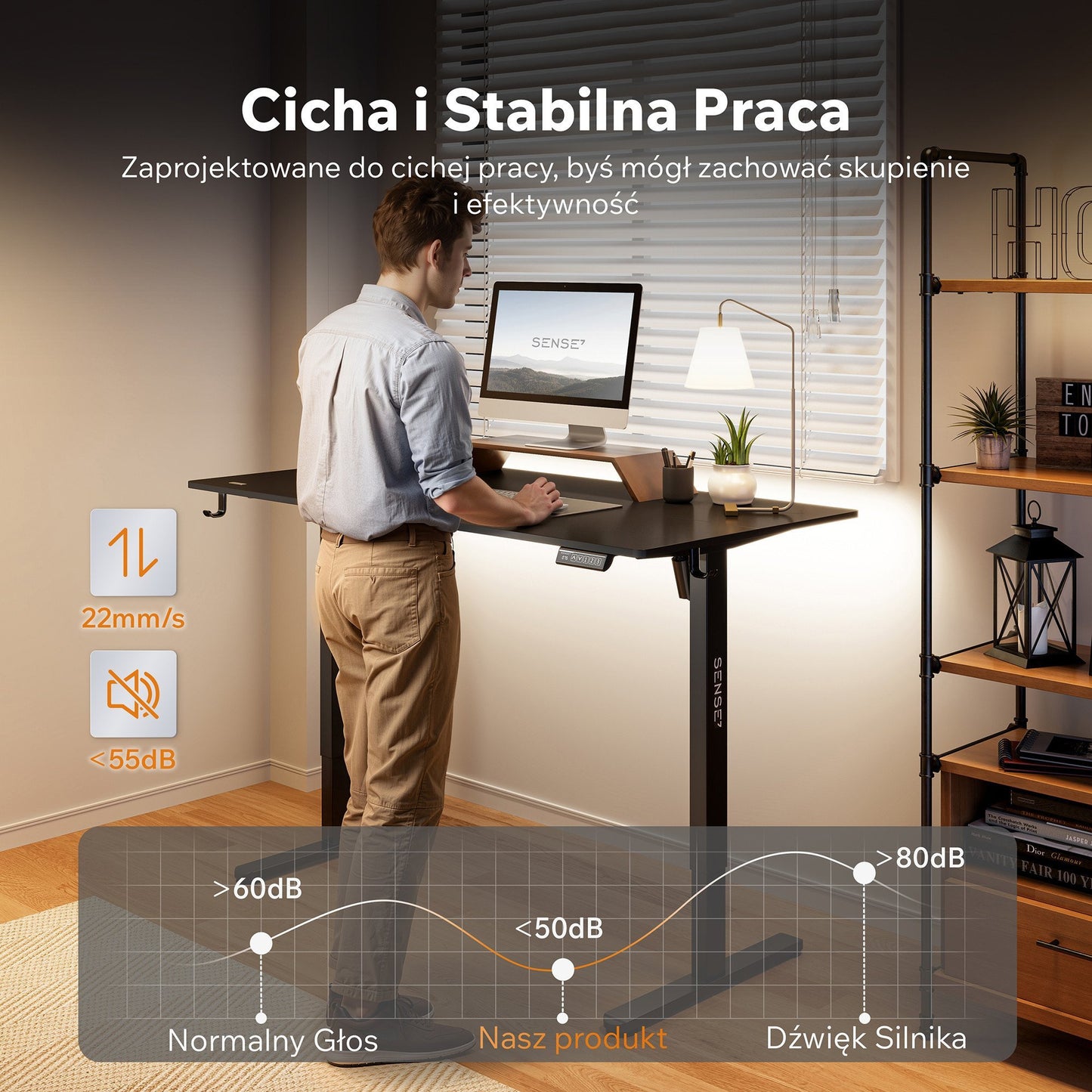 Nojo Light stalas, juoda spalva - ausinių kabliukas