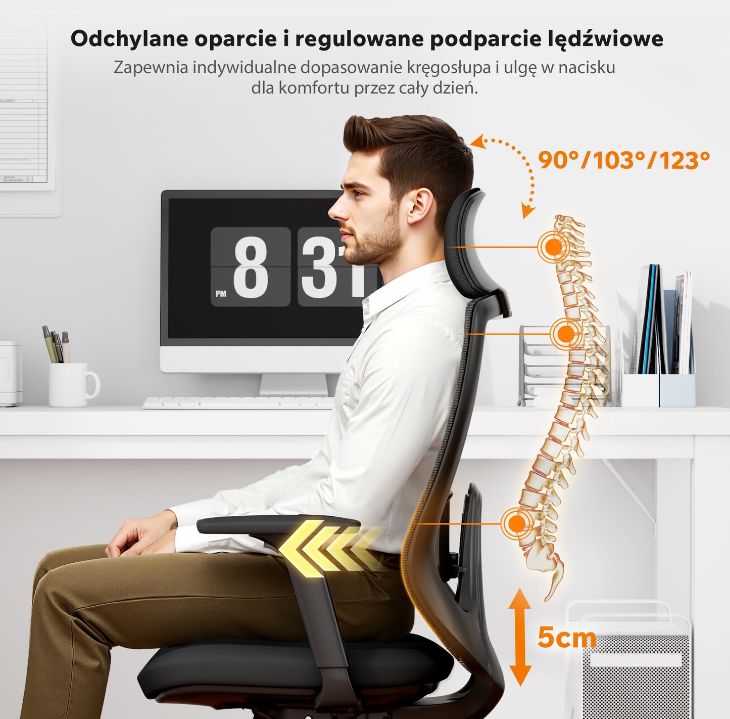 Ergonominė biuro kėdė paaugliui Nakai – nuotrauka 6