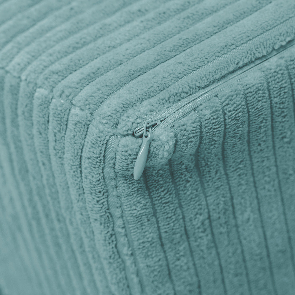 Minkštas vaikiškas fotelis PLUSH NEST, Mėlynas kordas, šonas – vaizdas 3