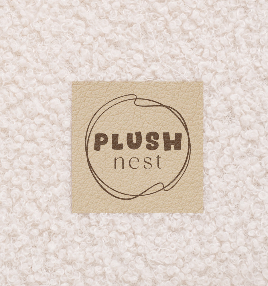 Pliušinis vaikiškas krėslas „Lizdas“, kreminis, apšvietime – vaizdas 4