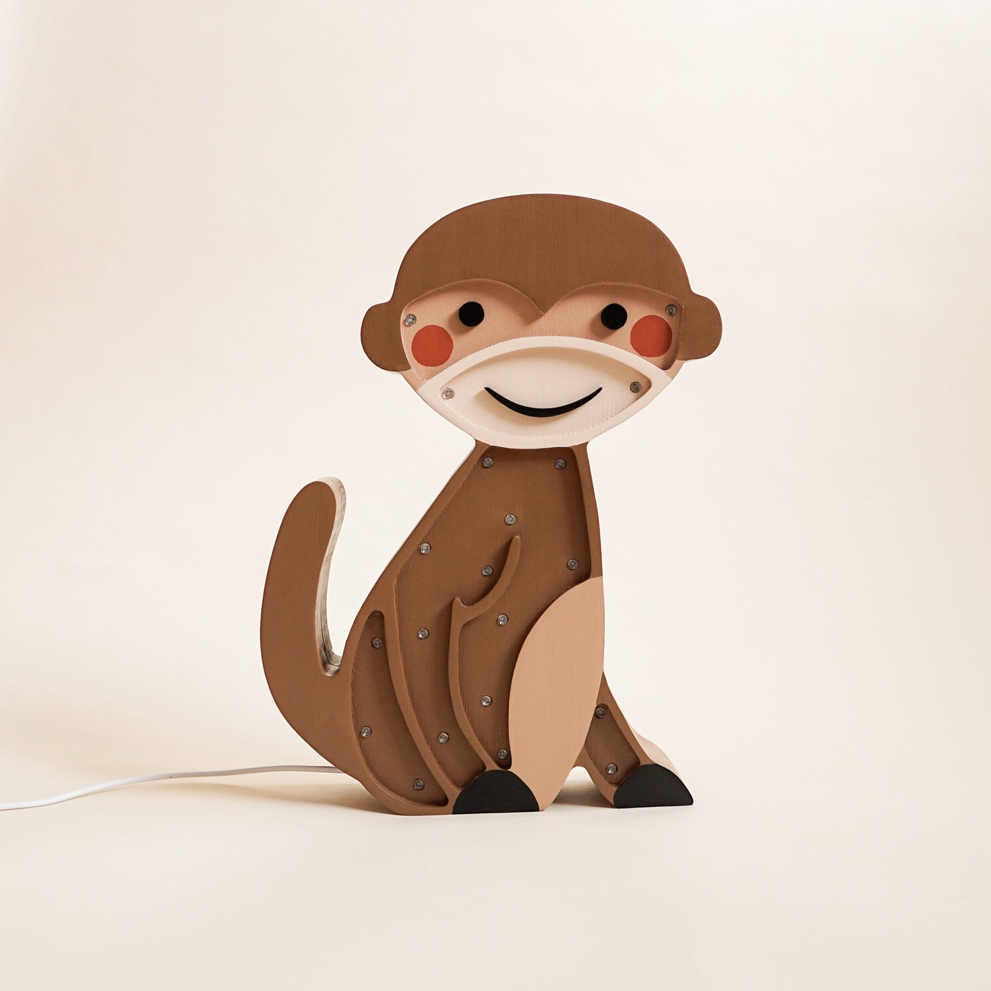 Medinė lempa Beždžionėlė – vaizdas 5