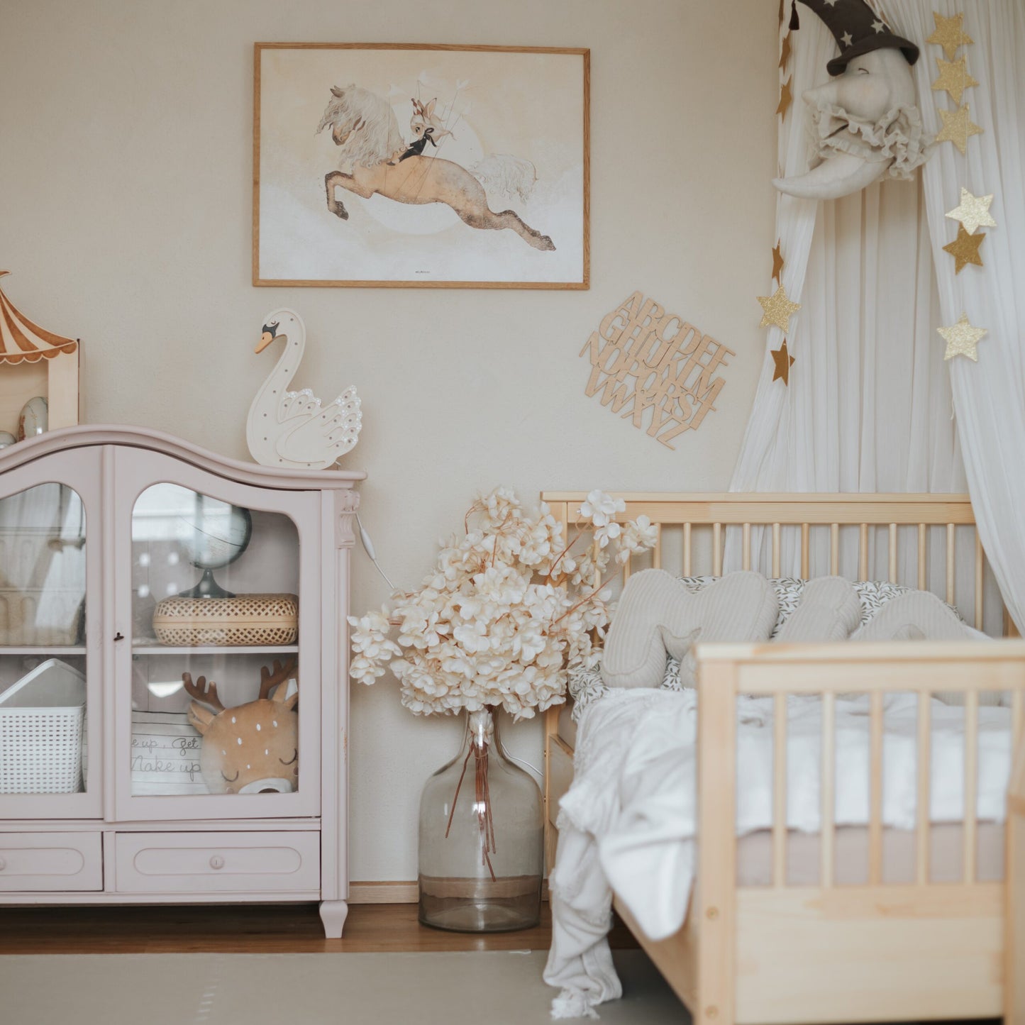 Medinė lempa Gulbė – vaizdas 3