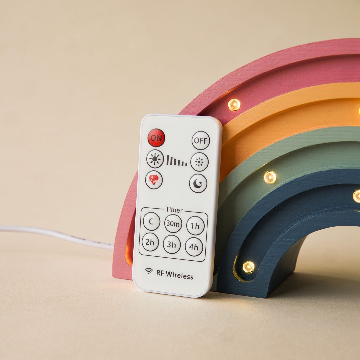 Medinė lempa Vaivorykštė pastelinių spalvų – vaizdas 4