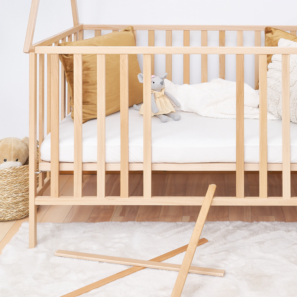 Medinė kūdikio lovytė 120×60 TIPI (be lako)