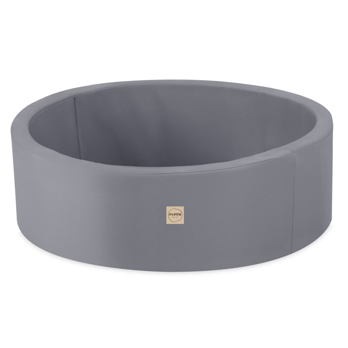 Vandeniui atsparus sausas kamuoliukų baseinas laukui, apvalus, pilkas – pagrindinis vaizdas