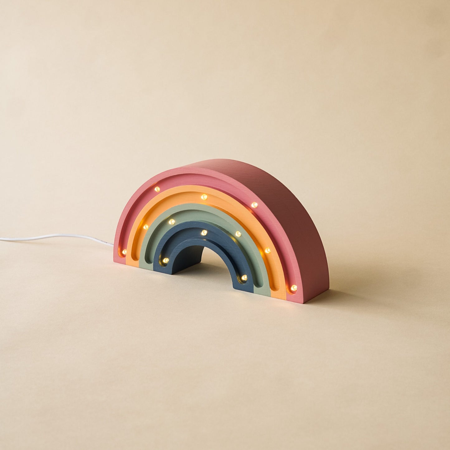 Medinė lempa Vaivorykštė pastelinių spalvų – vaizdas 2