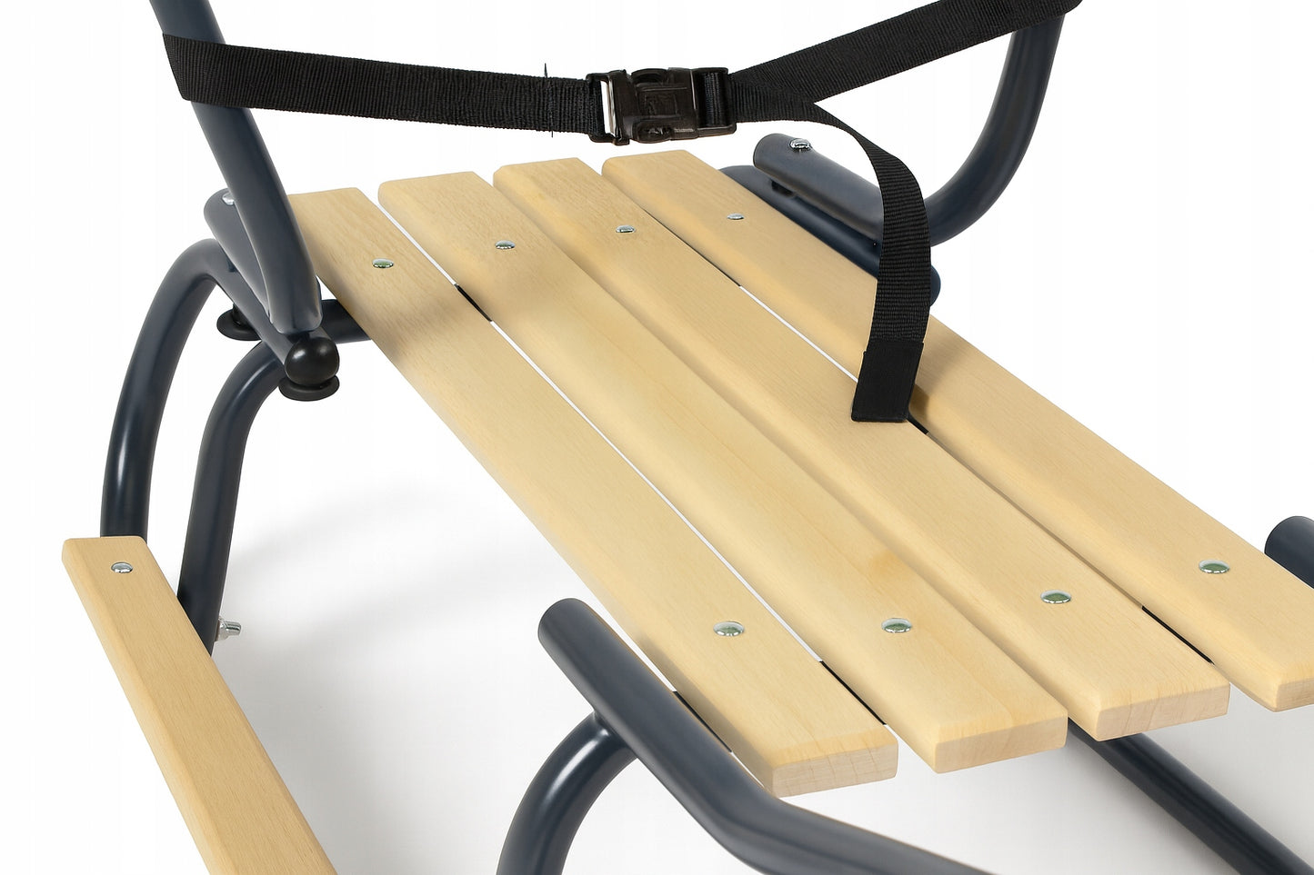 Vaikiškos metalinės rogutės su nugaros ir kojų atramomis – vaizdas 4