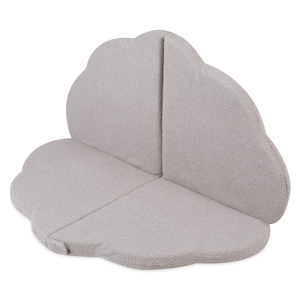 Minkštas gėlės formos žaidimų kilimėlis PLUSH NEST, Pilkas Pliušas (115x115 cm) – vaizdas 4