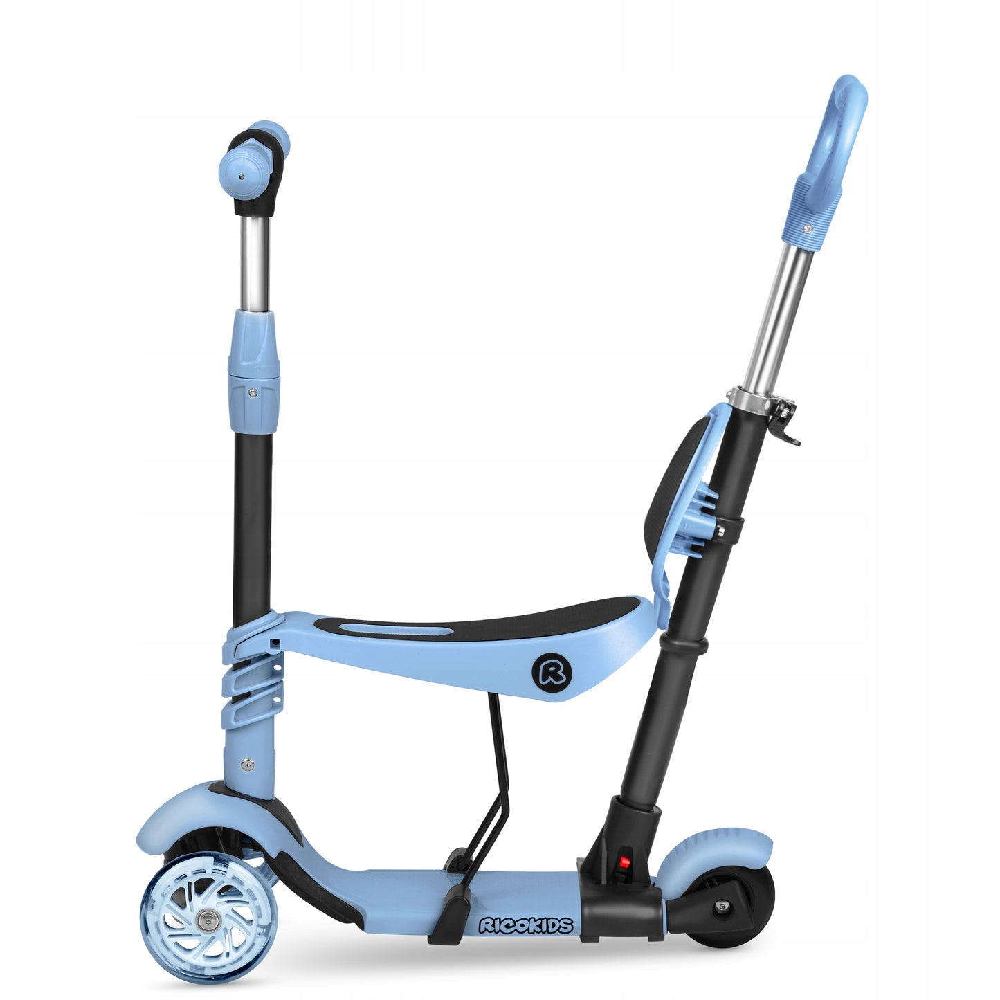 Vaikiškas balansinis triratis-paspirtukas 3in1 mėlynas