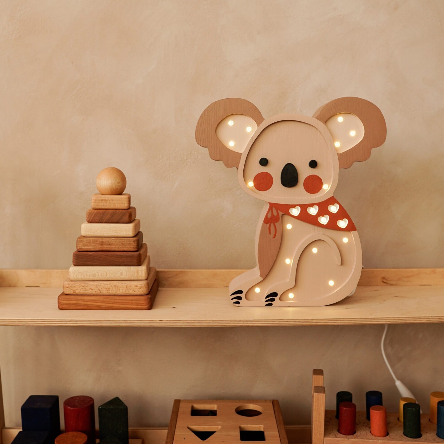 Medinė lempa Koala – vaizdas 5