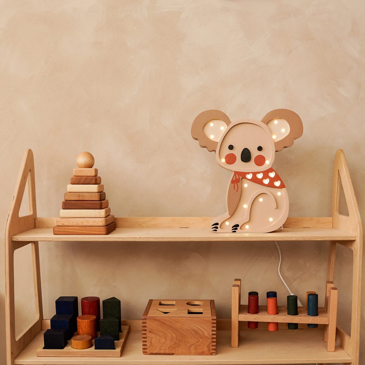 Medinė lempa Koala – vaizdas 7