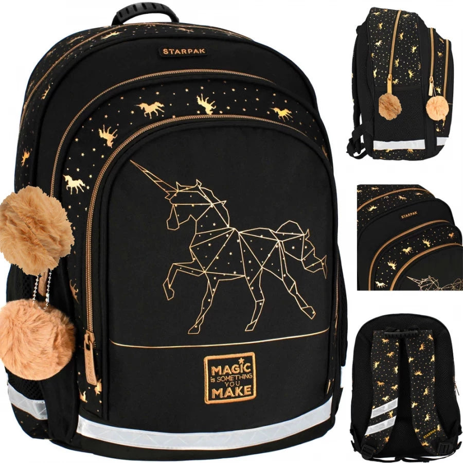 Mokyklinė kuprinė Gold Unicorn – Starpak
