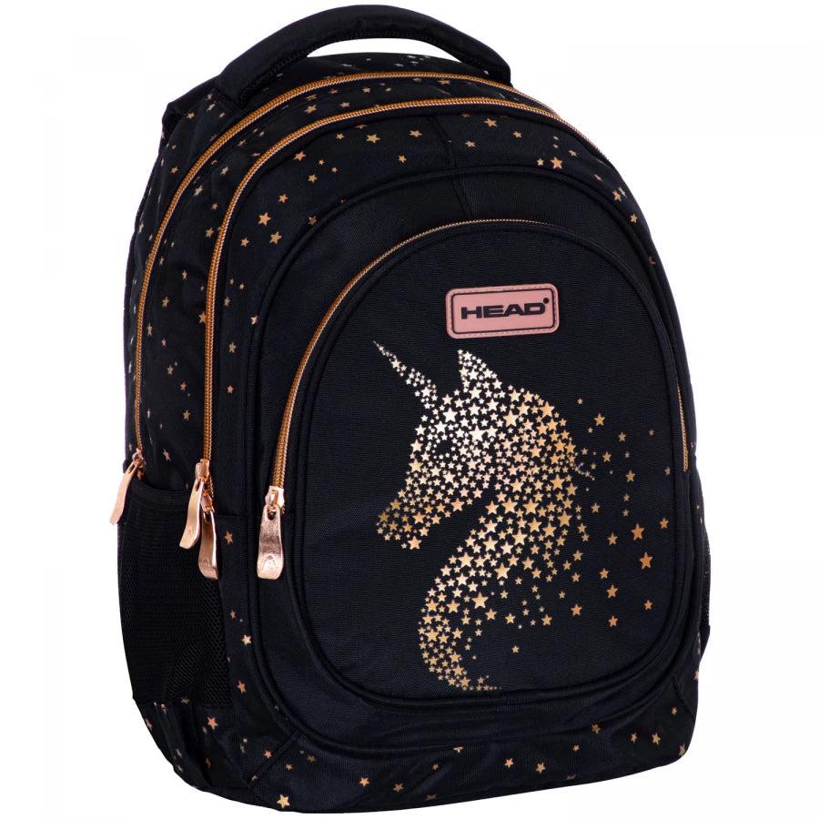 Mokyklinė kuprinė Golden Effect Classy Gold – Head