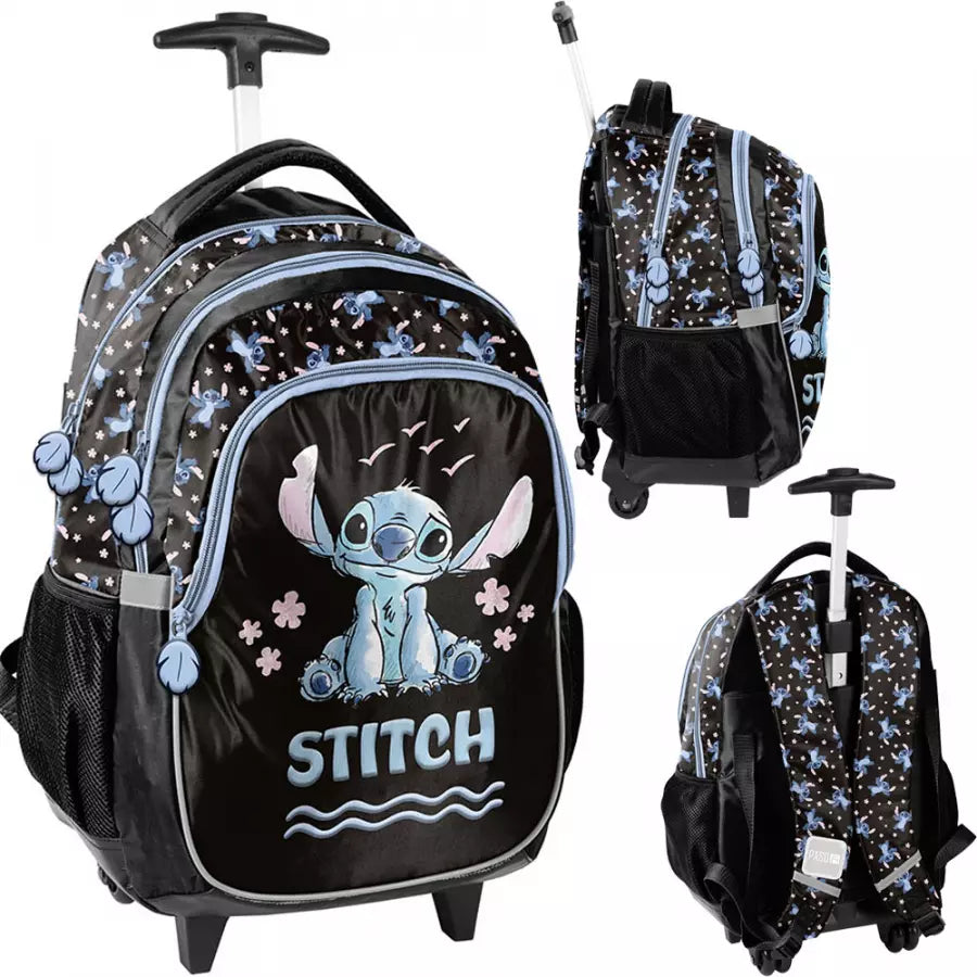 Mokyklinė kuprinė ant ratukų Stitch mėlyna – Paso