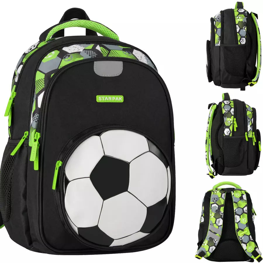 Mokyklinė kuprinė Football žalia – Starpak