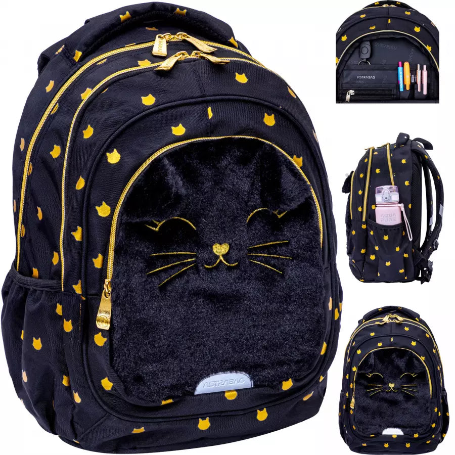 Kuprinė Fluffy Kitty Black – AstraBag