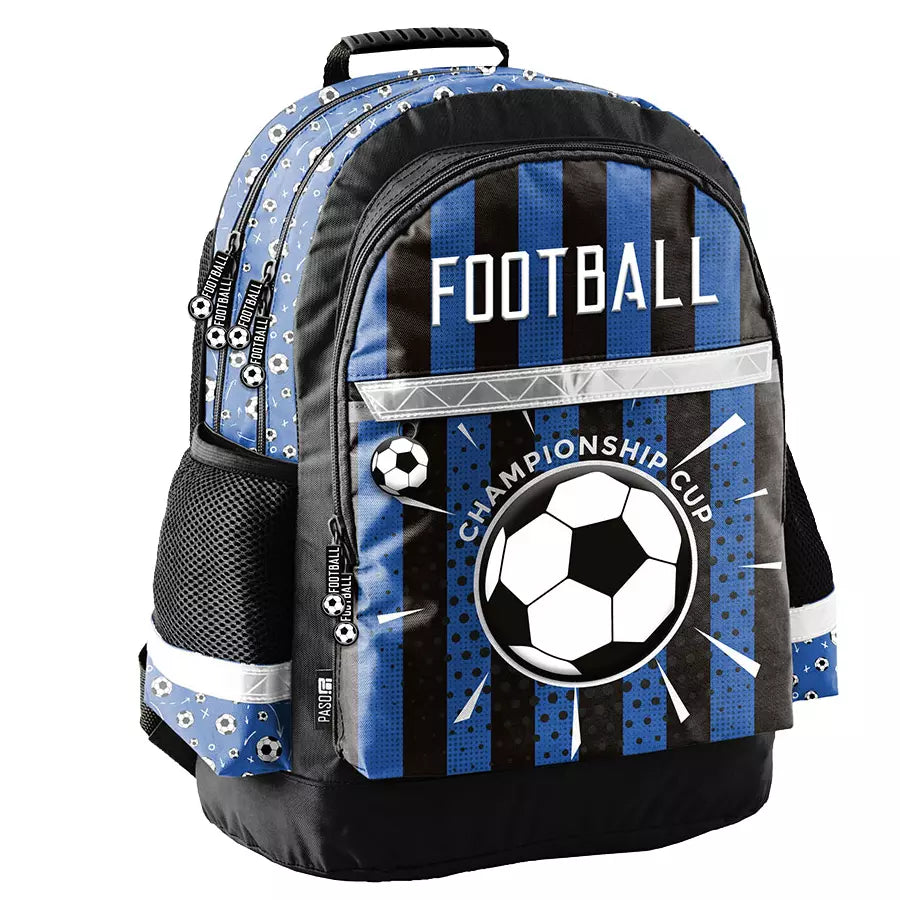 Mokyklinė kuprinė futbolas mėlyna – Paso