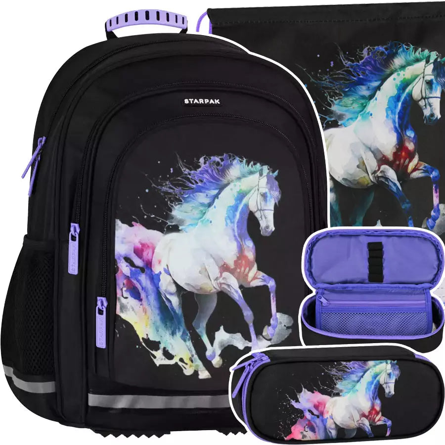 Mokyklinis komplektas kuprinė Cuties Horses – Starpak