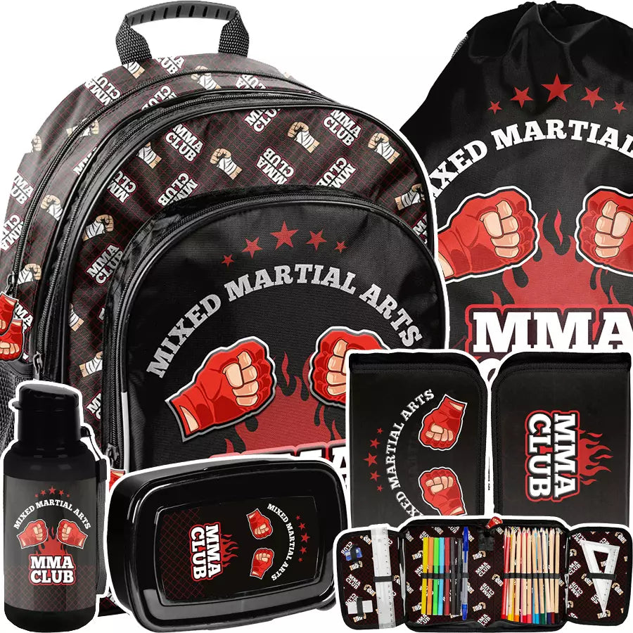 Mokyklinė kuprinė MMA Club 5 dalių rinkinys – Paso