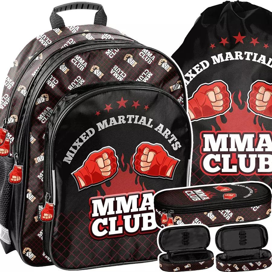 Mokyklinė kuprinė MMA Club 3 dalių rinkinys – Paso