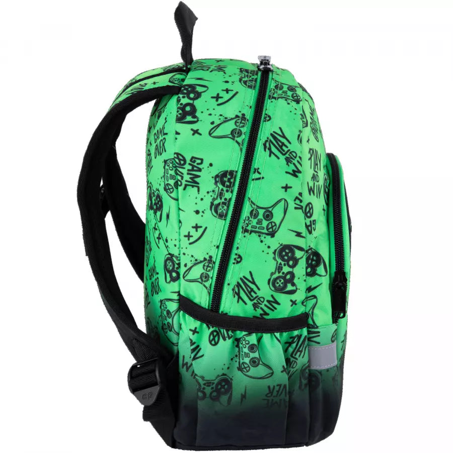 Mokyklinė kuprinė Game Over žalia – CoolPack