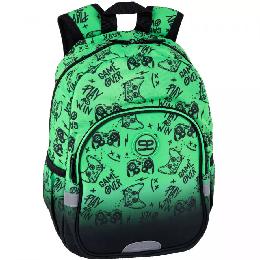 Mokyklinė kuprinė Game Over žalia – CoolPack