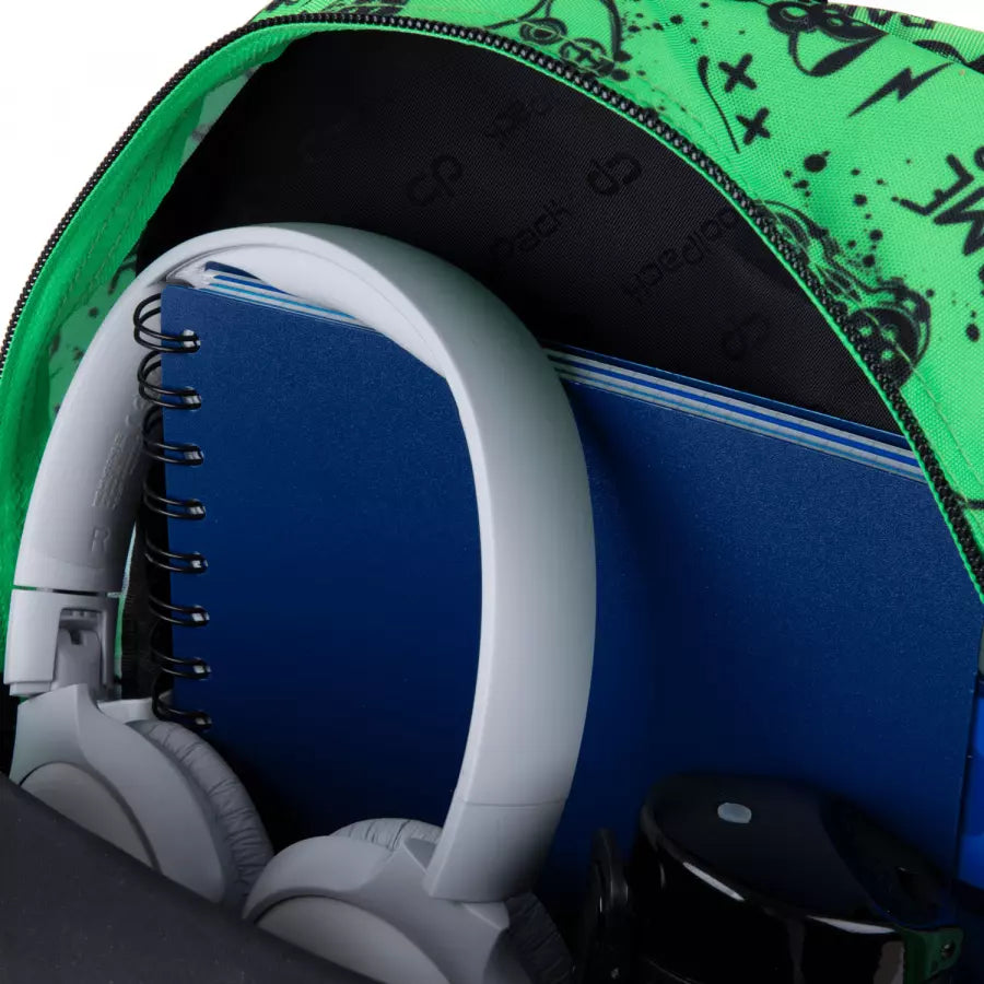 Mokyklinė kuprinė Game Over žalia – CoolPack