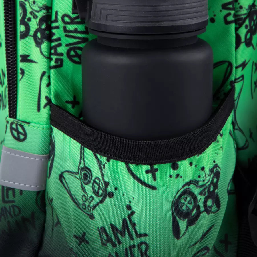 Mokyklinė kuprinė Game Over žalia – CoolPack