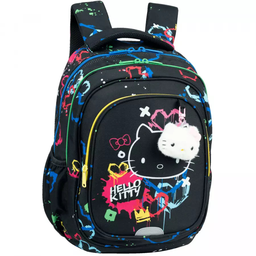 Mokyklinė kuprinė Hello Kitty juoda neoninė – CoolPack