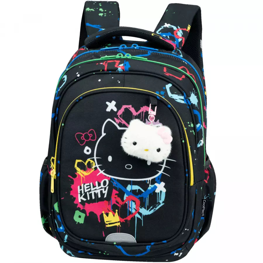 Mokyklinė kuprinė Hello Kitty juoda neoninė – CoolPack