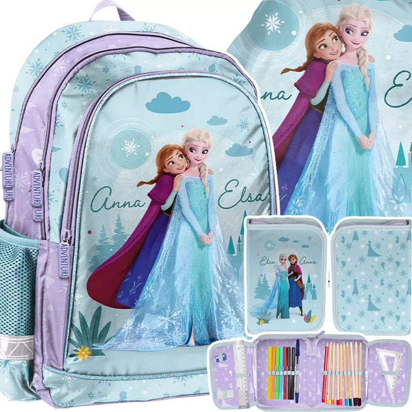 Mokyklinė kuprinė Elsa 3 dalių rinkinys – Paso
