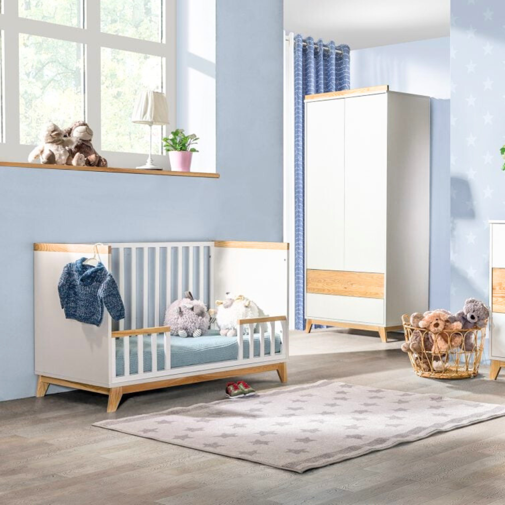 Kūdikio lovytė 120×60 NORDIK su ištraukiamais strypeliais ir sofos funkcija