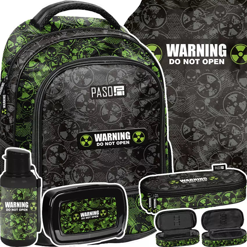 Mokyklinis rinkinys Alert 5el (kuprinė + penalo dėklas + maišelis) – Paso