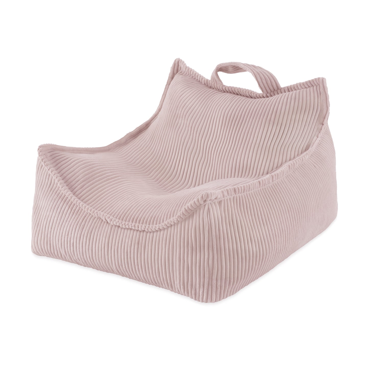 PLUSH NEST Pūkuotas Kvadratinis Fotelis Vaikams, šviesiai rožinis veliūras – pagrindinis vaizdas