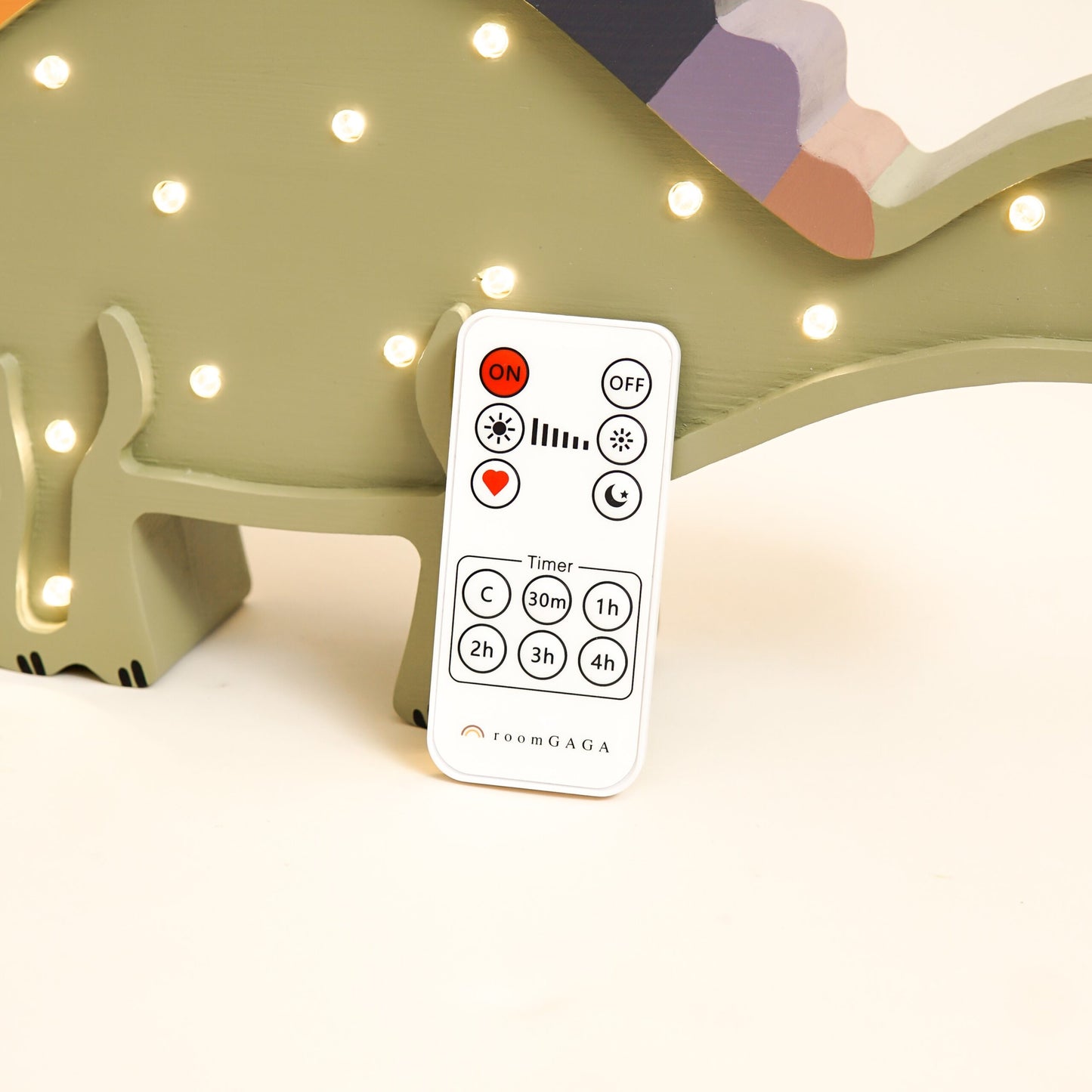 Medinė lempa Stegozauras – vaizdas 3