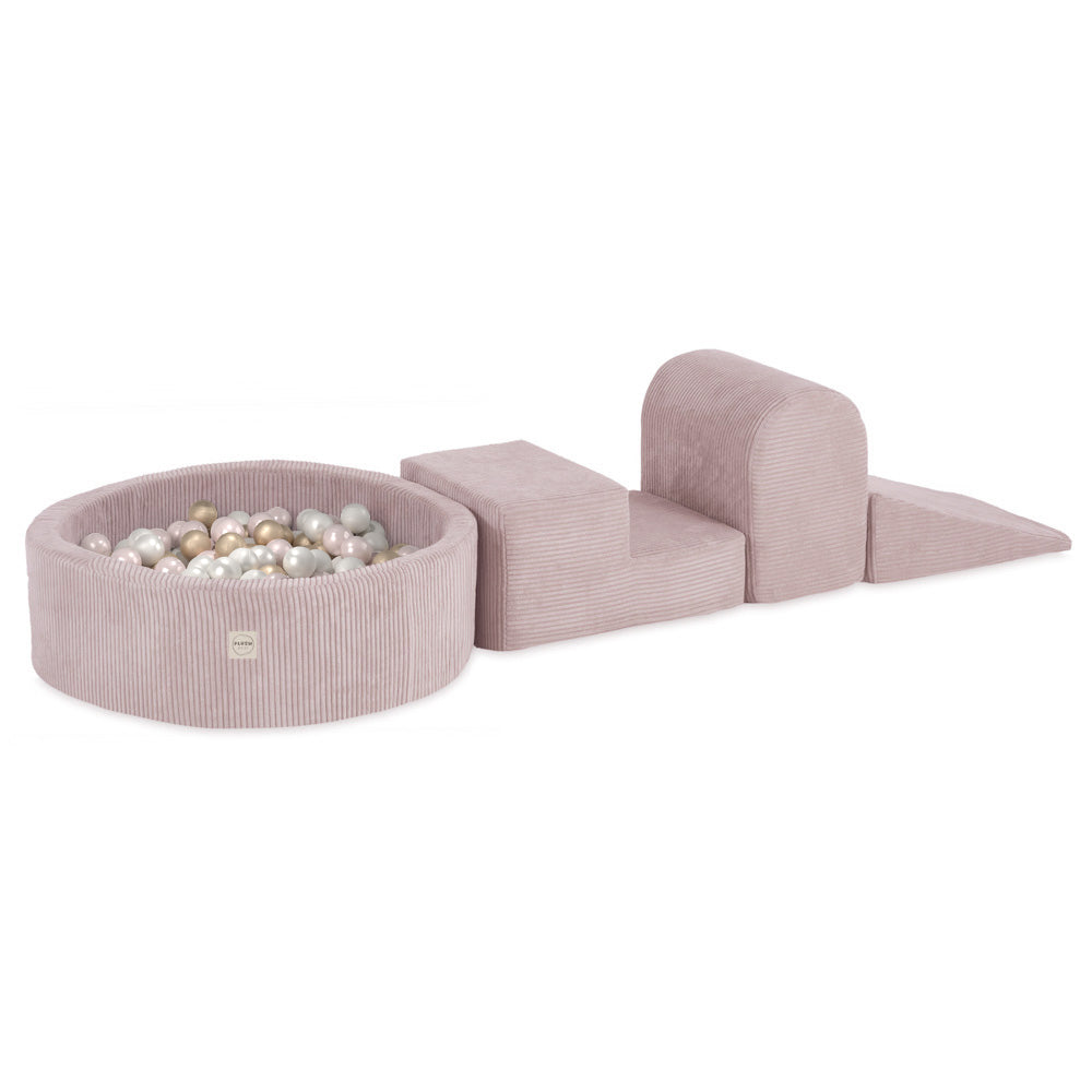 Minkštas rožinis PLUSH NEST žaidimų aikštelės komplektas su sausu baseinu – pagrindinis vaizdas