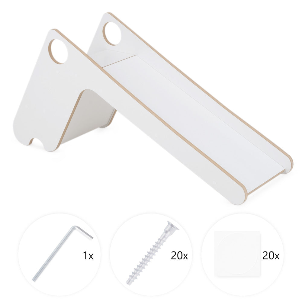 Medinė Vaikiška Čiuožykla PLUSH NEST, Balta, pakyla ir laipteliai – vaizdas 6