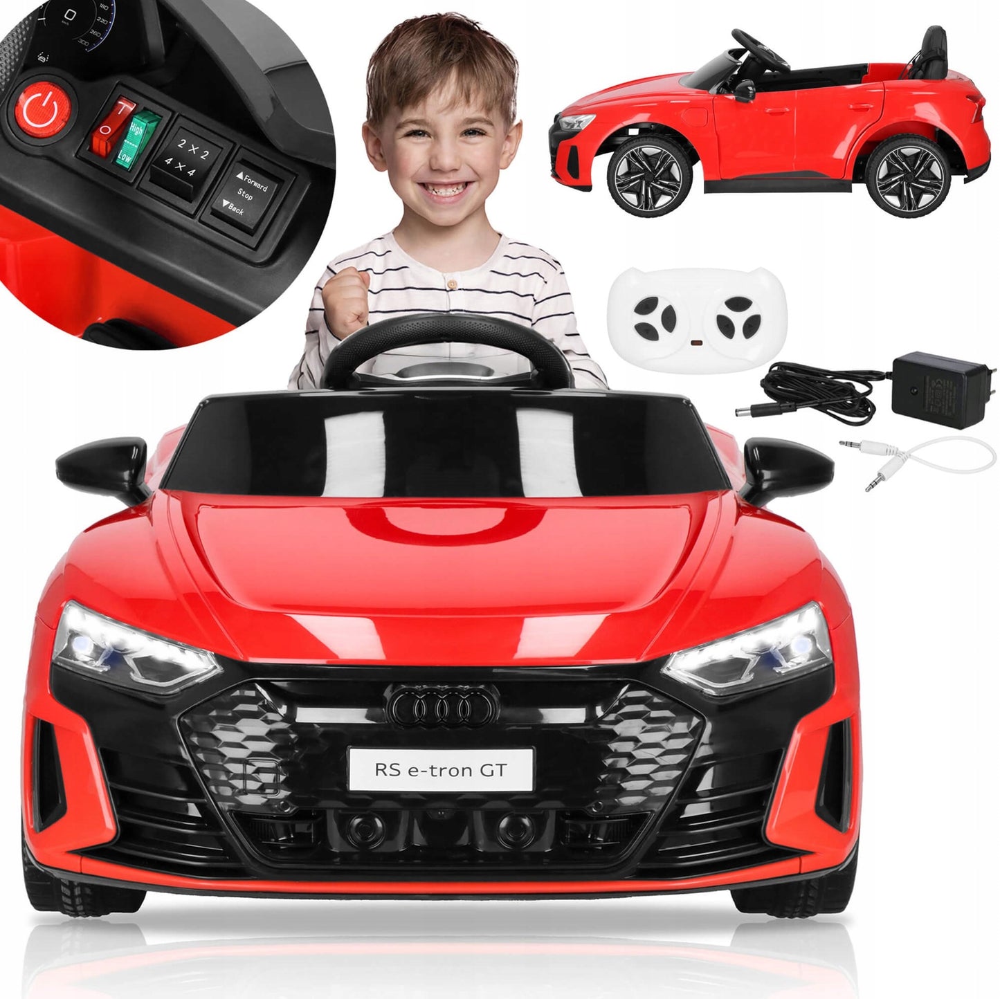 Audi RS e-tron GT Akumuliatorinis Automobilis: Oda, Nuotolinis Valdymas, Minkšti EVA Ratai