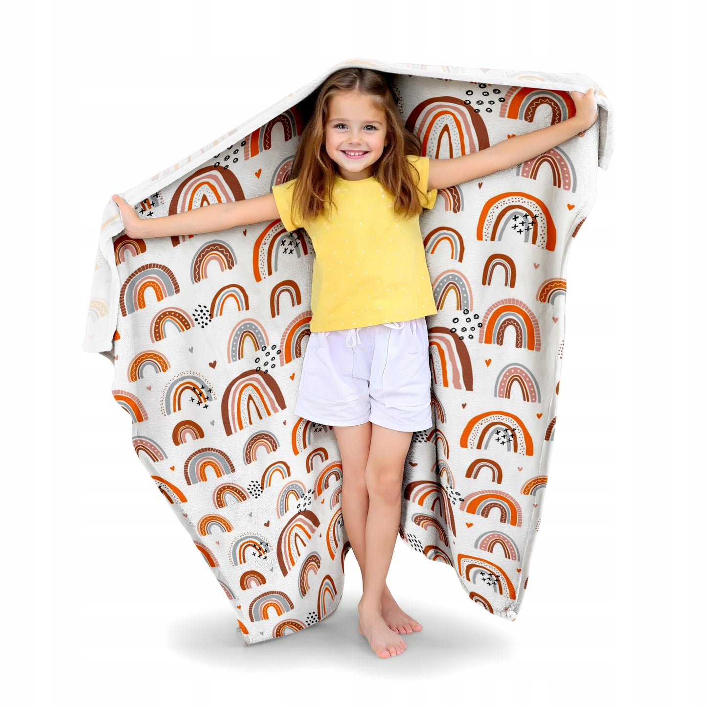 Minkštas šiltas vaikiškas pledas, vaivorykštės raštas, gamintojo kodas – vaizdas 2