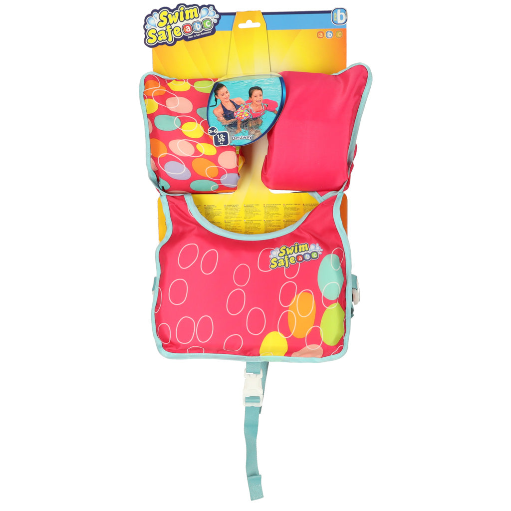 AQUASTAR Rožinė maudymosi liemenė su rankovėmis – vaizdas 2