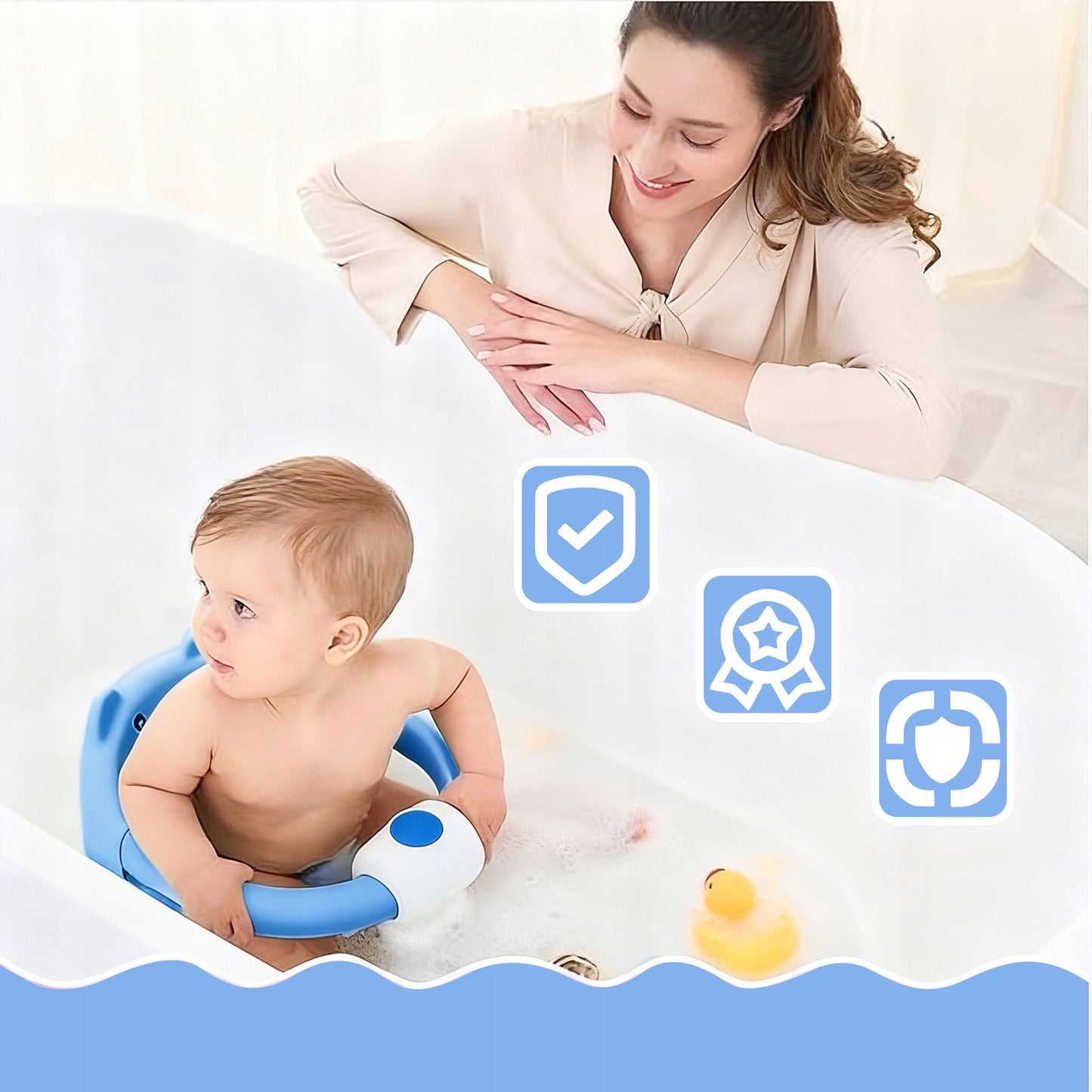 Kūdikių vonios kėdutė, mėlyna, tipo aprašymas – vaizdas 6