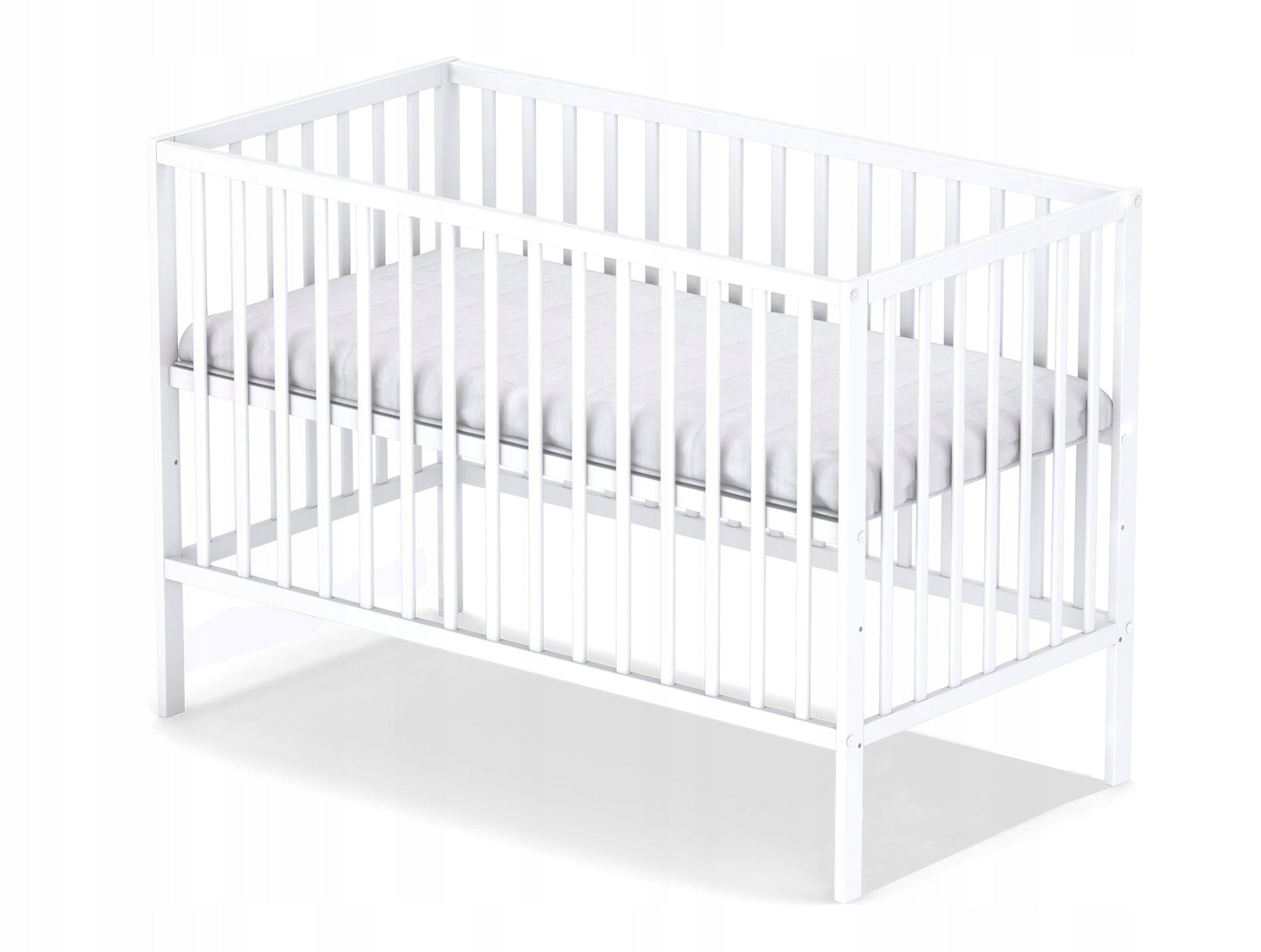 Balta medinė kūdikių lovytė Magda, 120x60 cm – vaizdas 2