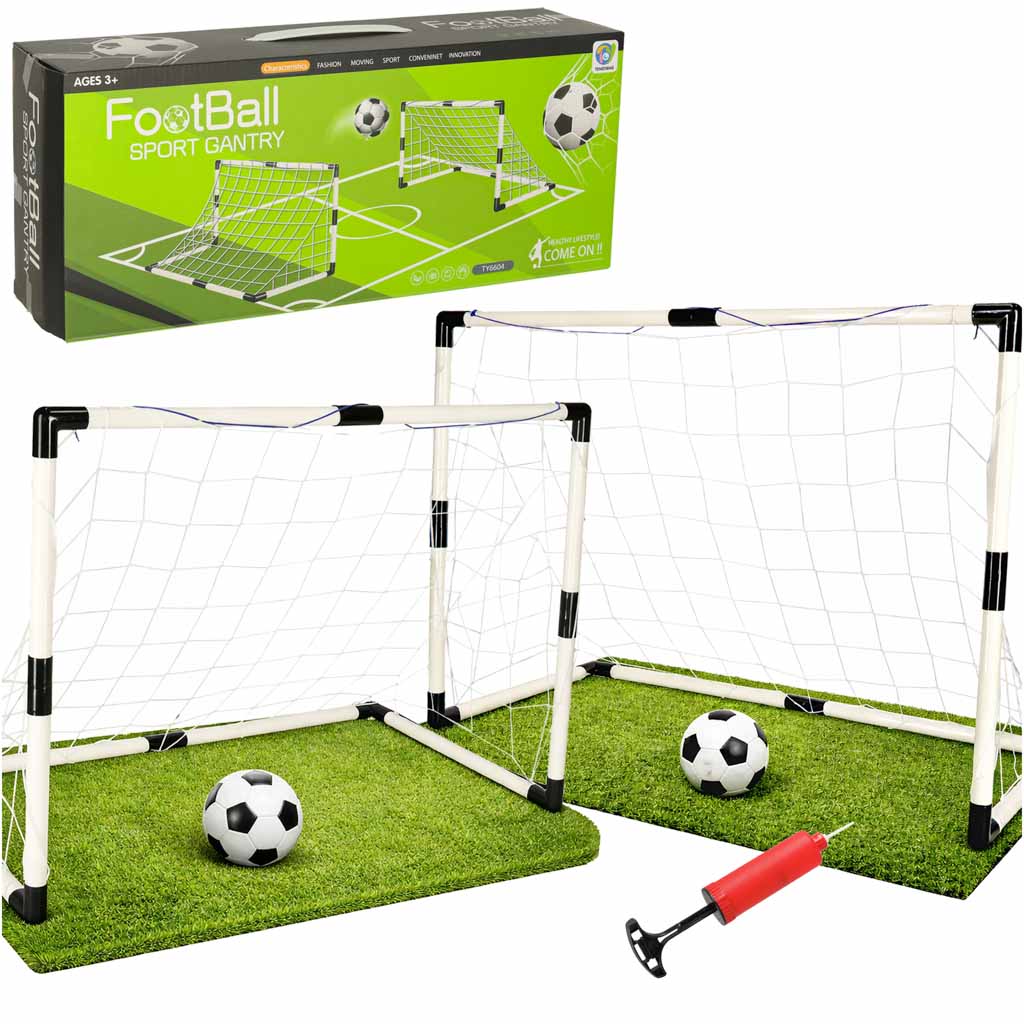 Vaikiški futbolo vartai treniruotėms, 2 vnt., 95 x 48 x 70 cm su kamuoliais