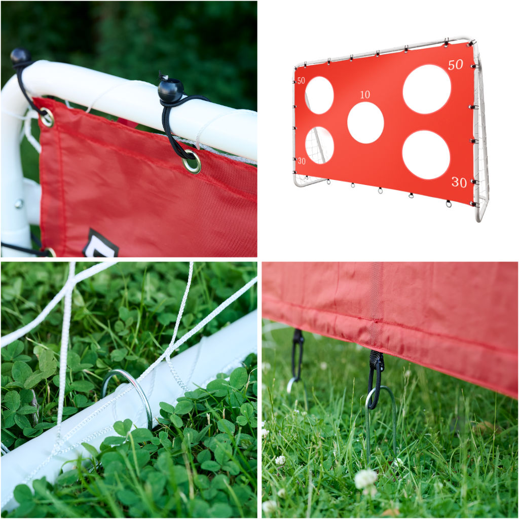 Futbolo vartai vaikams treniruočių 2in1 su tikslumo kilimėliu 215 x 153 x 76 cm